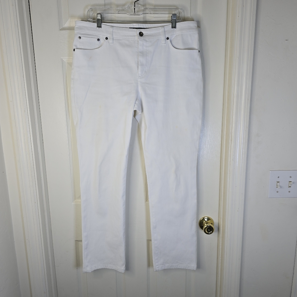 Lauren Ralph Lauren Modern Straight Curvy‎ White Womens Jeans. 12